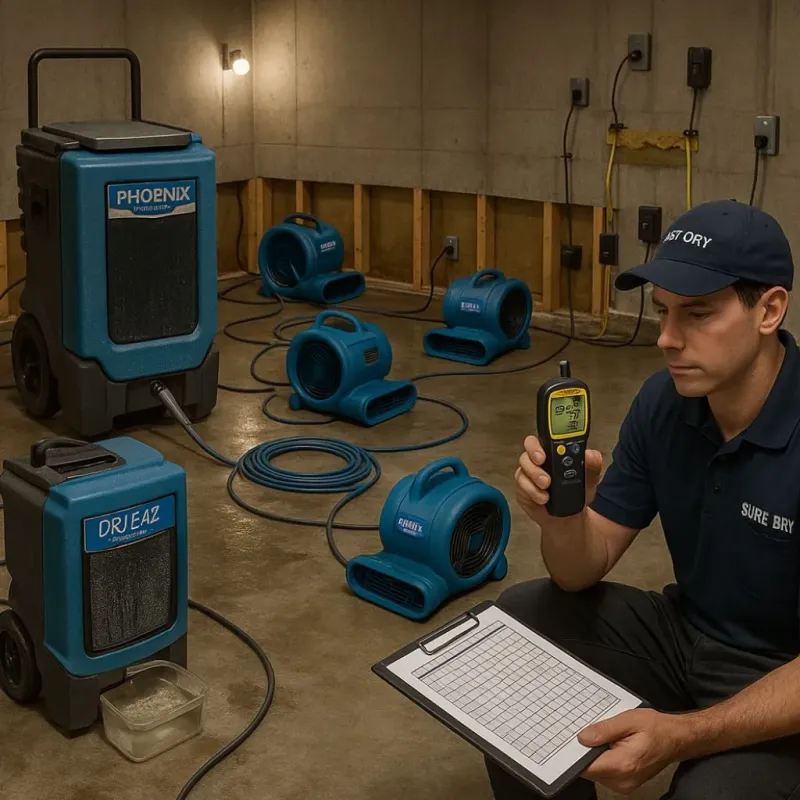 Structural Drying and Dehumidification process in Preston, TX